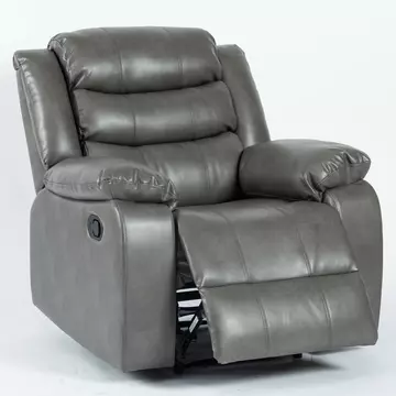 Buy Turin Recliner Leather Aire 1 Seater Grey, Colour: Grey from Furnituretta