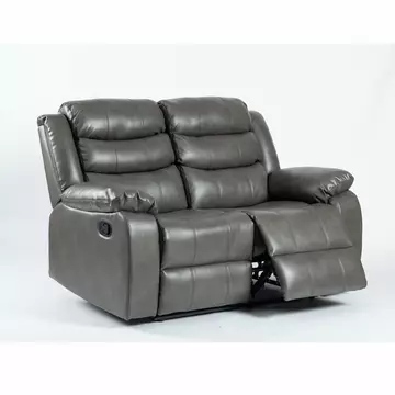 Buy Turin Recliner Leather Aire 2 Seater Grey, Colour: Grey from Furnituretta
