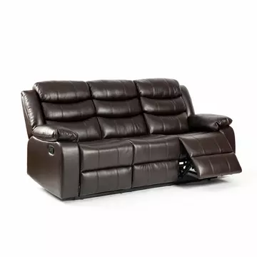 Buy Turin Recliner Leather Aire 3 Seater Brown, Colour: Brown from Furnituretta
