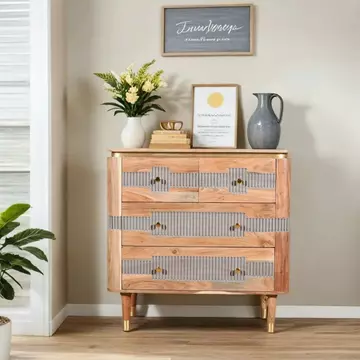 Buy Wilton Acacia Wood 4 Drawers Chest from Furnituretta