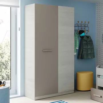 Buy Arundel White & Grey Ash 2 Door Wardrobe from Furnituretta