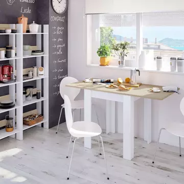 Buy Richmond White and Light Oak Effect Small Extending Dining Table from Furnituretta