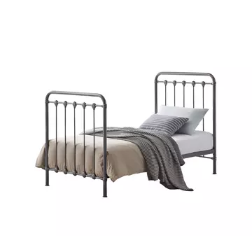 Buy Havana Metal Single Bed in Speckled Silver and Black, Colour: Speckled Black and Silver, Size: 3ft/Single, Width: 94 from Furnituretta