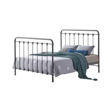 Buy Havana Metal Small Double Bed in Speckled Silver and Black, Colour: Speckled Black and Silver, Size: 4ft/Small Double, Width: 124 from Furnituretta