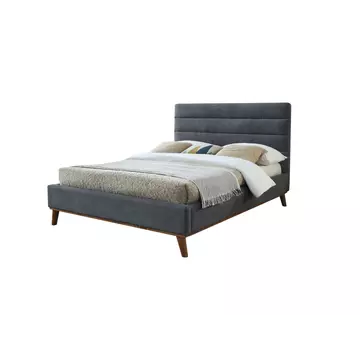 Buy Mayfair Fabric Double Bed Dark Grey, Colour: Dark Grey, Size: 4ft 6/Double, Width: 152 from Furnituretta