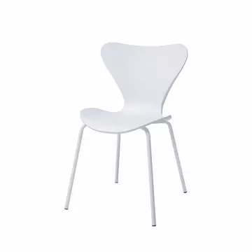 Buy Sienna Plastic (PP) Chairs with Metal legs White (4s), Colour: White from Furnituretta