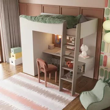 Buy Tom TM-01 Bunk Bed with Computer Desk and Wardrobe from Furnituretta