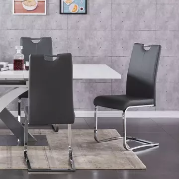 Buy Zurich PU Chairs Chrome & Grey (2s) from Furnituretta