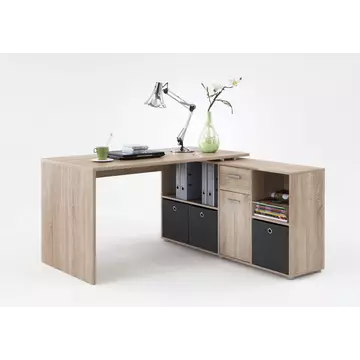 Buy Leon Oak Flexi Corner Office Desk from Furnituretta