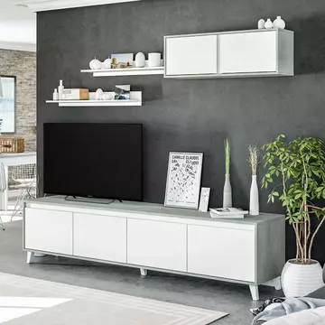 Buy Neston Grey and White TV Cabinet from Furnituretta