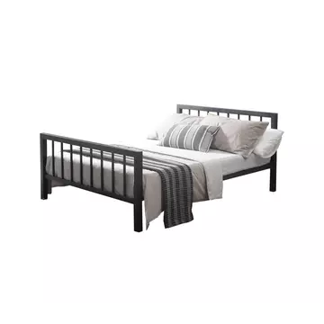 Buy Metro Classic Metal Double Bed Black, Colour: Charcoal Black, Size: 4ft 6/Double, Item Width: 142 from Furnituretta