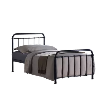 Buy Miami Black Metal Single Bed Frame, Colour: Black, Size: 3ft/Single, Item Width: 94 from Furnituretta