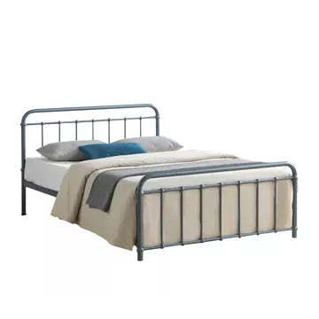 Buy Miami Grey Metal King Size Bed Frame, Colour: Grey, Size: 5ft/King , Item Width: 154 from Furnituretta