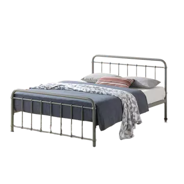 Buy Miami Pebble Metal Small Double Bed Frame, Colour: Pebble, Size: 4ft/Small Double, Width: 124 from Furnituretta