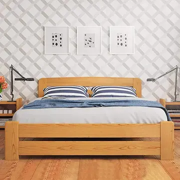 Buy Aurora (F1) Wooden Bed Frame – Solid Pine, Minimalist Design, All UK Sizes, Colour: Alder, Bed Size: Single (3ft) from Furnituretta