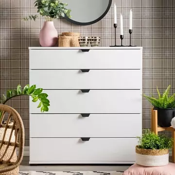 Buy Kinross Arctic White Wide 6 Drawer Chest, Colour: White from Furnituretta