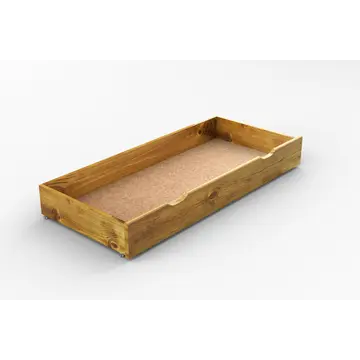 Buy Underbed Storage Drawer &ndash; Solid Wood with Pull/Push Grooves, Multiple Sizes & Finishes, Colour: Oak, Item Width: 98 - 1/2 size from Furnituretta