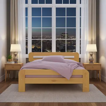 Buy Nordic Sky (F2) Wooden Bed Frame &ndash; Solid Pine, Scandinavian Style, All UK Sizes, Colour: Alder, Bed Size: Super King (6ft) from Furnituretta