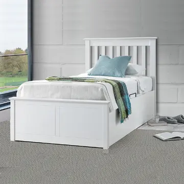 Buy Francis White Wooden Ottoman Bed Frame Single, Colour: White, Size: Single (3ft), Item Width: 106.9 from Furnituretta