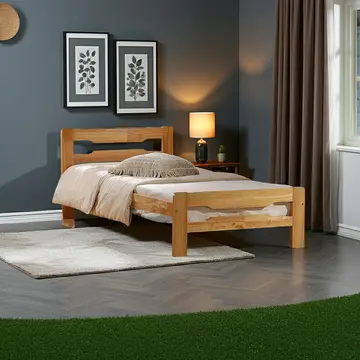 Buy Amelia Solid Wood Single Bed, Colour: Pine, Size: Single from Furnituretta
