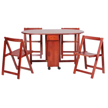 Buy Butterfly Dining Set with 4 Chairs Mahogany, Colour: Mahogany from Furnituretta