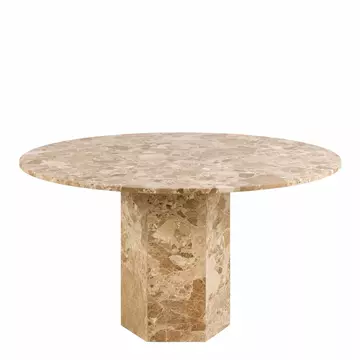 Buy Naxos Round Dining Table in Brown Marble from Furnituretta