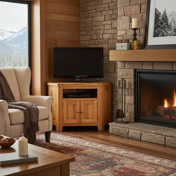 Buy Acorn Solid Oak TV Unit Corner from Furnituretta