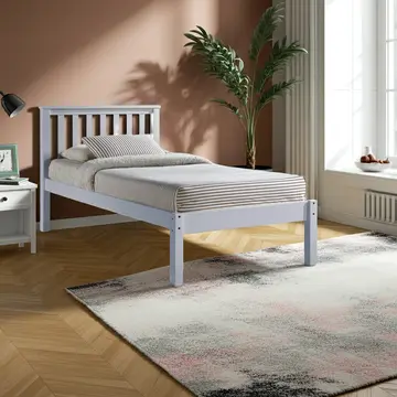 Buy Otto Single Wooden Bed White, Colour: White from Furnituretta