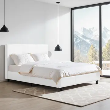 Buy Fusion PU Double Bed White from Furnituretta