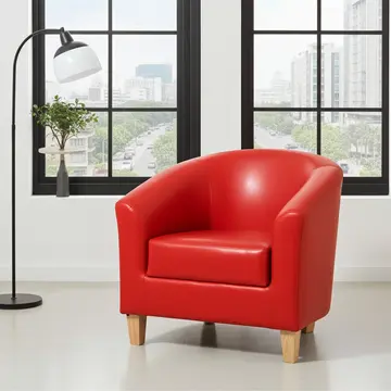 Buy Claridon 1 Seater Sofa PU Red from Furnituretta