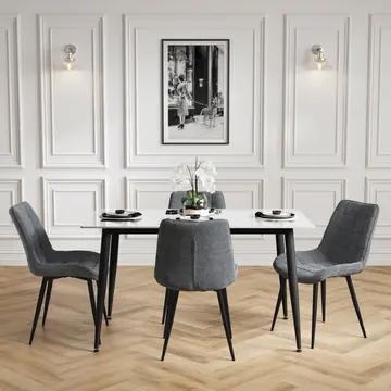 Buy Luna Marble Effect Dining Set from Furnituretta