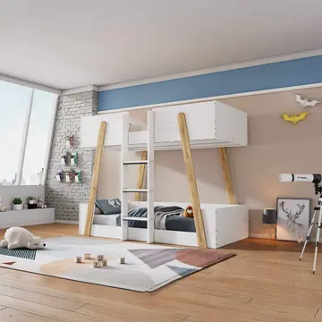 Buy Jerry Bunk Bed White & Oak from Furnituretta