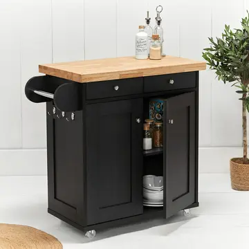 Buy Portland Kitchen Island Black from Furnituretta