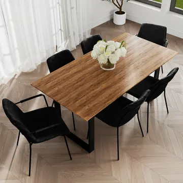 Buy Antibes Russet Black Dining Table from Furnituretta