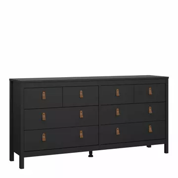 Buy Barcelona Double Dresser 4+4 Drawers in Matt Black from Furnituretta