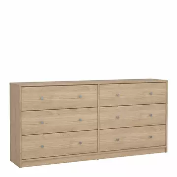 Buy May Chest of 6 Drawers (3+3) in Jackson Hickory Oak from Furnituretta