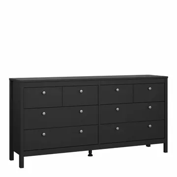 Buy Madrid Double Dresser 4+4 Drawers in Matt Black from Furnituretta
