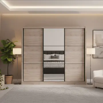 Buy Vale Oak Effect Sliding Door Wardrobe from Furnituretta