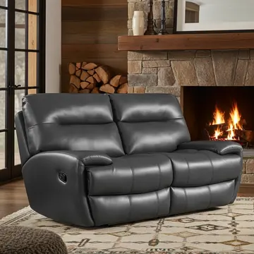 Buy Bailey Recliner LeatherGel & PU 2 Seater Grey, Colour: Grey from Furnituretta