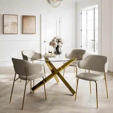 Buy Dorchester Wheat and Gold Dining Chair from Furnituretta
