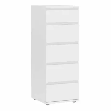 Buy Nova Narrow Chest of 5 Drawers in White from Furnituretta