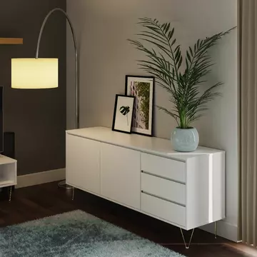 Buy Monaco 2 Door 3 Drawer Cabinet White from Furnituretta