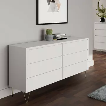 Buy Monaco 6 Drawer Chest in White from Furnituretta