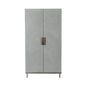 Buy Lilly Grey Oak Double Wardrobe with Bronze Handles & Rails from Furnituretta