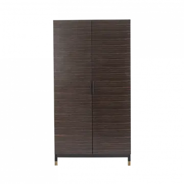 Buy Bali Ebony Double Wardrobe with Brass‑Capped Feet & Black Frame from Furnituretta