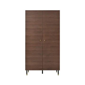 Buy Willow Tobacco Walnut Wardrobe with Brass Handles & Double Rail from Furnituretta