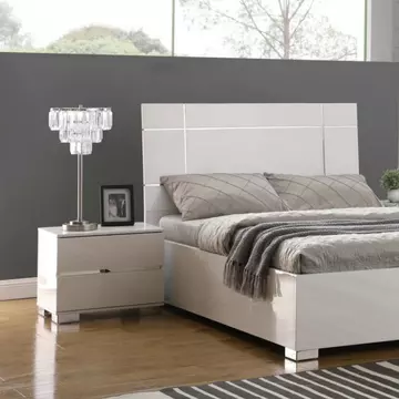 Buy Helsinki High Gloss Bedside 2 Drawer White from Furnituretta