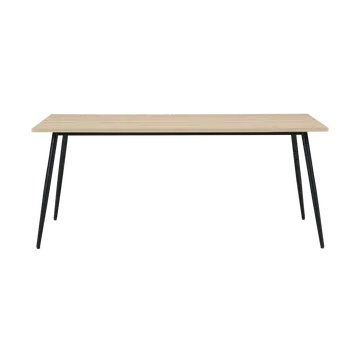 Buy Horizon 180cm Rectangular Dining Table with Woodgrain Top & Metal Legs, Colour: Oak from Furnituretta