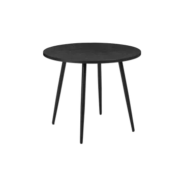 Buy Horizon Round Dining Table with Woodgrain Top & Metal Legs, Colour: Black from Furnituretta