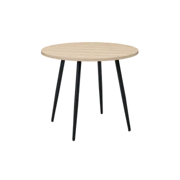 Buy Horizon Round Dining Table with Woodgrain Top & Metal Legs, Colour: Oak from Furnituretta